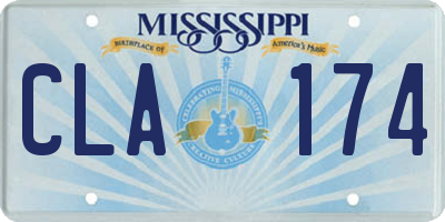 MS license plate CLA174