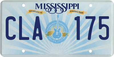 MS license plate CLA175