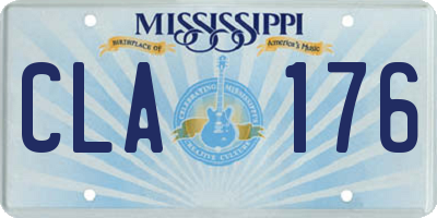 MS license plate CLA176