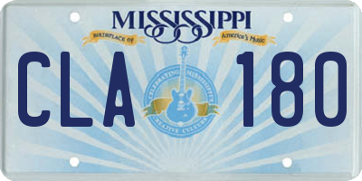 MS license plate CLA180