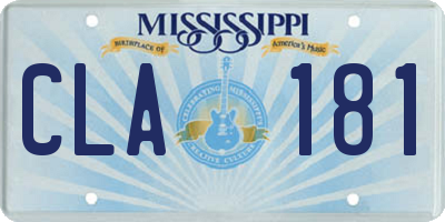 MS license plate CLA181