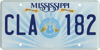 MS license plate CLA182