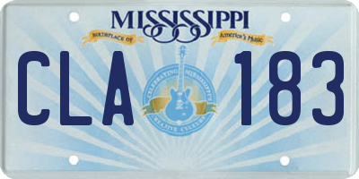 MS license plate CLA183