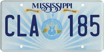 MS license plate CLA185