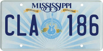 MS license plate CLA186
