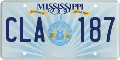 MS license plate CLA187