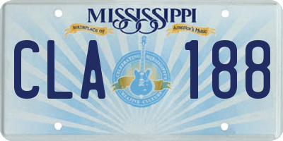 MS license plate CLA188