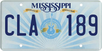 MS license plate CLA189