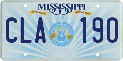 MS license plate CLA190