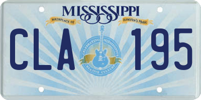 MS license plate CLA195