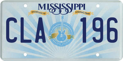 MS license plate CLA196