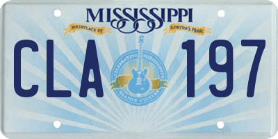 MS license plate CLA197