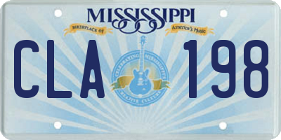 MS license plate CLA198