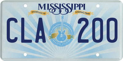 MS license plate CLA200