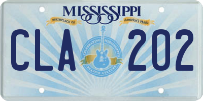 MS license plate CLA202