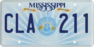 MS license plate CLA211