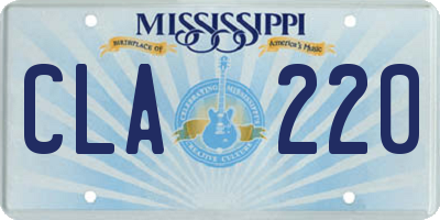 MS license plate CLA220