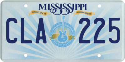 MS license plate CLA225