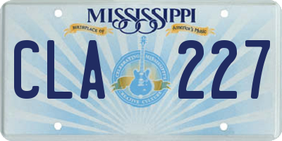 MS license plate CLA227