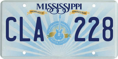MS license plate CLA228