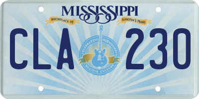 MS license plate CLA230