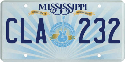 MS license plate CLA232