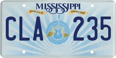 MS license plate CLA235