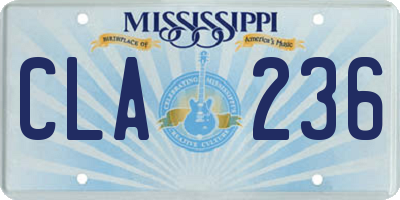 MS license plate CLA236