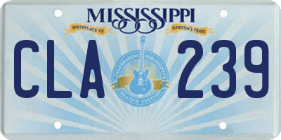 MS license plate CLA239