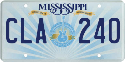 MS license plate CLA240