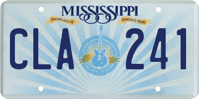 MS license plate CLA241