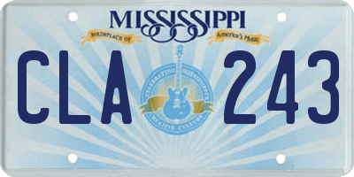 MS license plate CLA243
