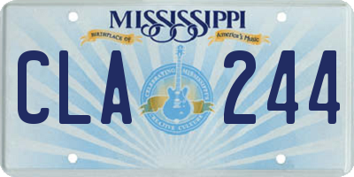 MS license plate CLA244