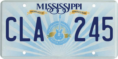 MS license plate CLA245