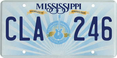 MS license plate CLA246