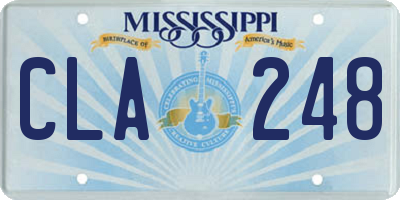 MS license plate CLA248
