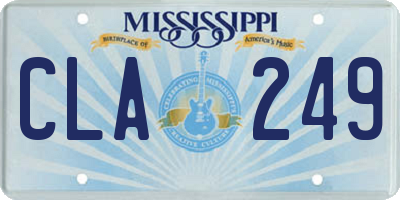 MS license plate CLA249