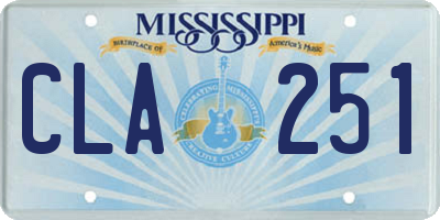 MS license plate CLA251