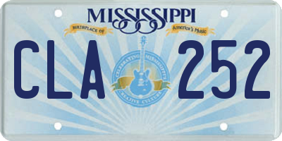 MS license plate CLA252