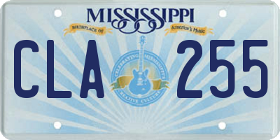 MS license plate CLA255