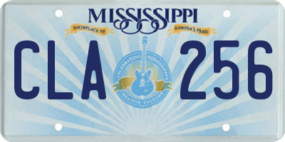 MS license plate CLA256