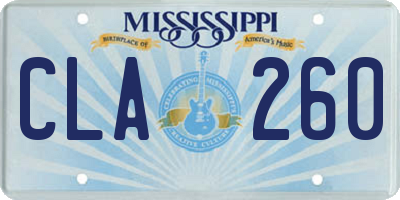 MS license plate CLA260