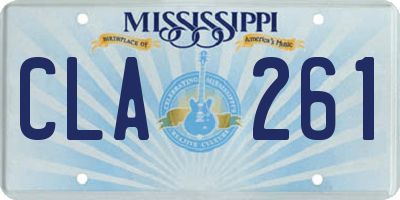 MS license plate CLA261