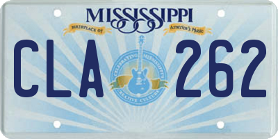 MS license plate CLA262