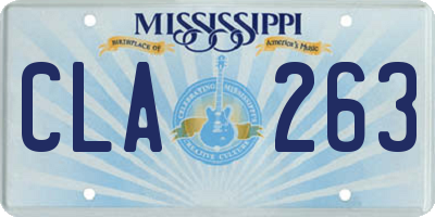 MS license plate CLA263