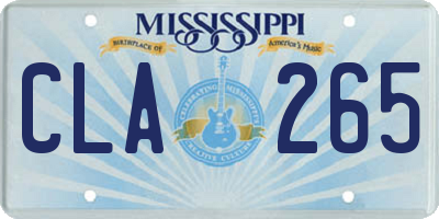 MS license plate CLA265