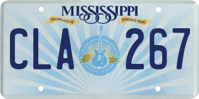 MS license plate CLA267