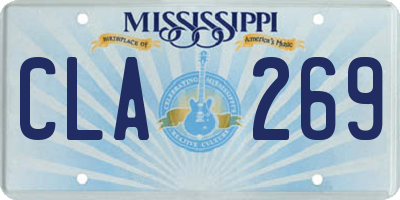 MS license plate CLA269