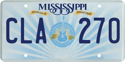 MS license plate CLA270