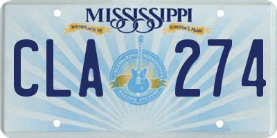 MS license plate CLA274